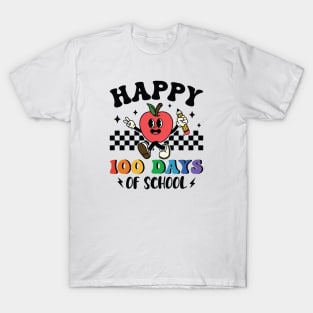 Happy 100 Days Of School Red Apple Happy T-Shirt